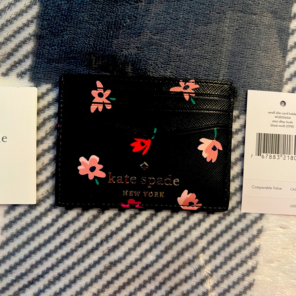 Kate Spade NWT Card Holder Wallet in Staci Ditsy Buds Print